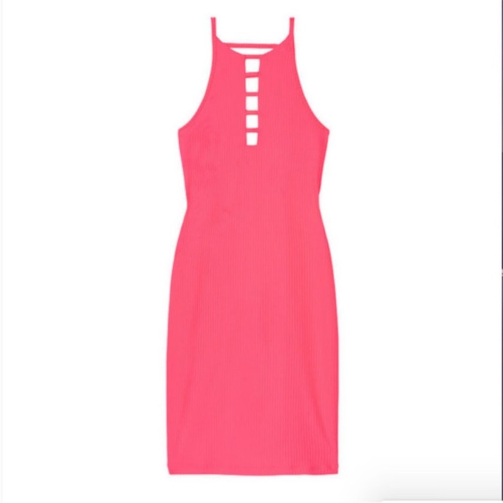 **NWT** Victoria Secret Sport Ribbed
Bodycon Dress - Neon Pink